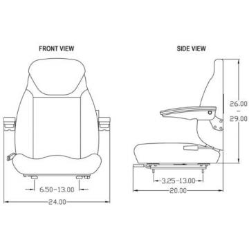 KOMATSU EXCAVATOR SEAT - FITS VARIOUS MODELS #S2