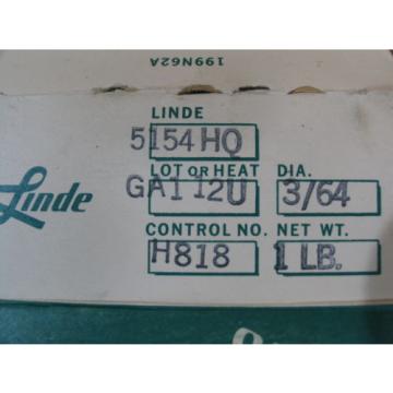 Two 1lb 5154 Aluminum ( 3/64&#034; MIG Welding Wire)-on a 4&#034; Spools (LINDE,Inc)