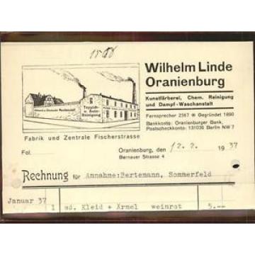 41404136 Oranienburg Fa Wilhelm Linde Rechng Oranienburg