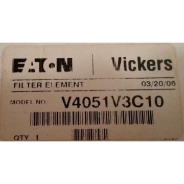 VICKERS Filters Eaton HYDRAULIC FILTER ELEMENT V4051V3C10  NOS