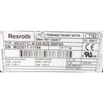 Rexroth Servomotor MDD071C-N-030-N2S-095PA0-used-