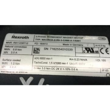 REXROTH 3~PHASE-Permanent-Magnet-Motor // MAC063A-0-RS-3-C/095-A-1/S001