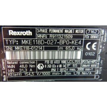Rexroth Permanent Magnet Motor MKE 118D-027-BPO-KE4 - used -