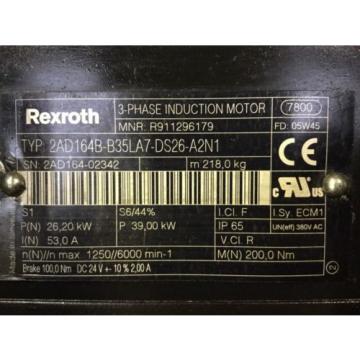 REXROTH   3 - Phase Induction Motor  2AD164B-B35LA7-DS26-A2N1