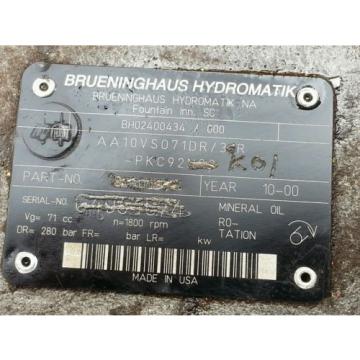 BRUENINGHAUS REXROTH AA10VS071DR/30R-PKC92N00 K01 HYDRAULIC pumps 1800RPM 280BAR