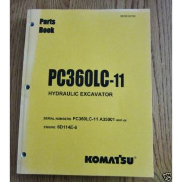 KOMATSU HYDRAULIC EXCAVATOR PC360LC-11 PARTS BOOK SER # A35001 AND UP