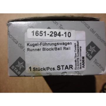 NIB REXROTH Star Runner Block / Ball Rail 1651 294 10  1651-294-10