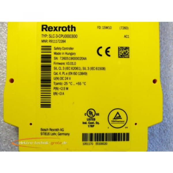 Bosch Russia Greece Rexroth SLC-3-CPU00300 / R911172284 Safety Controller &gt; ungebraucht! &lt; #2 image