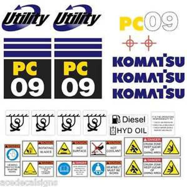 Komatsu PC09  Decals Stickers, repro Kit for Mini Excavator #1 image