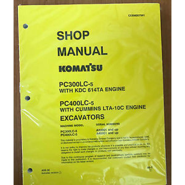Komatsu PC300LC-5LC, PC400LC-5LC Service Repair Printed Manual #1 image