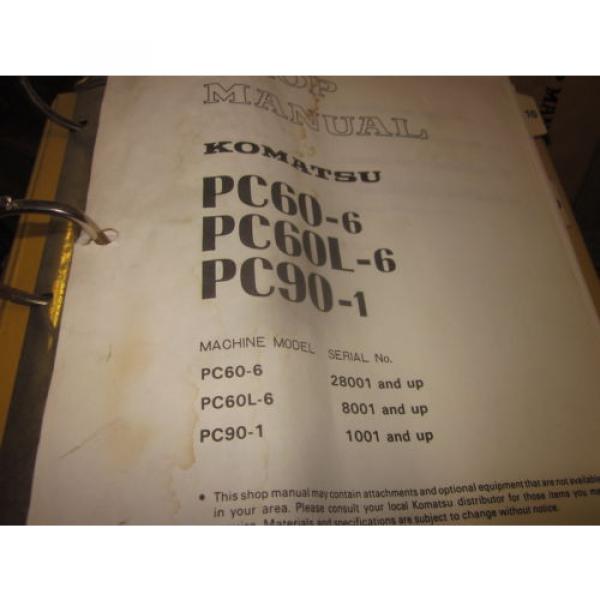 Komatsu PC60-6 PC60L-6 PC90-1 Hydraulic Excavator Service Repair Manual #1 image
