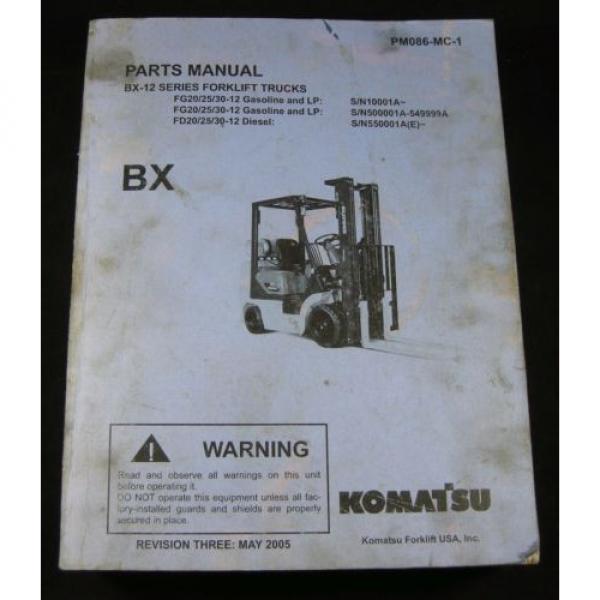 Komatsu Forklift BX-12 Series Parts Manual Book Catalog Lift Truck BX 12 OEM #1 image