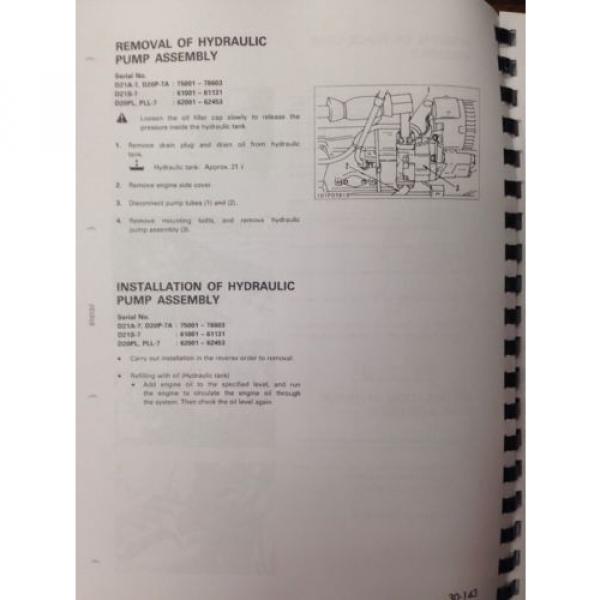 Komatsu D20P-7 D21A-7 D21PG-7A Dozer Shop Service Repair Manual SEBM001408 #11 image