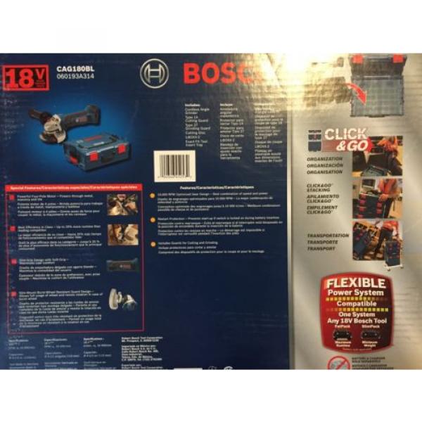 Brand New Bosch CAG180BL Angle Grinder 18V Li-Ion 4-1/2&#034; w/ L-BOXX (Tool Only) #4 image