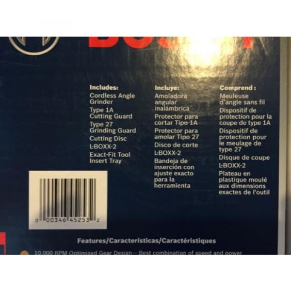 Brand New Bosch CAG180BL Angle Grinder 18V Li-Ion 4-1/2&#034; w/ L-BOXX (Tool Only) #5 image