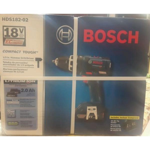Bosch 18-Volt EC Brushless Compact Tough 1/2 in. Hammer Drill/Driver HDS182-02 #1 image