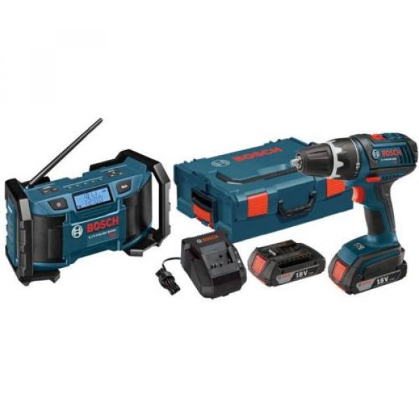 Lithium-Ion Cordless Compact Drill Driver and Jobsite Radio Power 2 Tool Combo #1 image