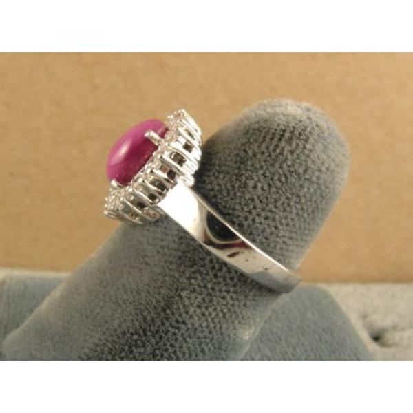 HALO LINDE LINDY PINK STAR SAPPHIRE CREATED RUBY SECOND RING STAINLESS STEEL #4 image