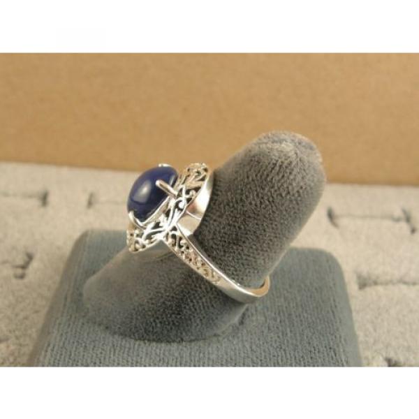 10x8mm 3+ CT LINDE LINDY CORNFLOWER BLUE STAR SAPPHIRE CREATED SECOND RING SS #5 image