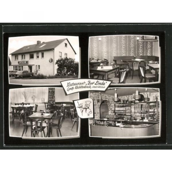 alte AK Groß-Rechtenbach, Restaurant Zur Linde, Hausansicht, Speiseraum, Theke #1 image