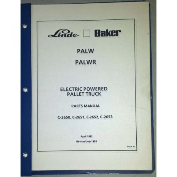 1993 Linde Baker Electric Pallet Truck Parts Manual  (Inv.33739) #2 image