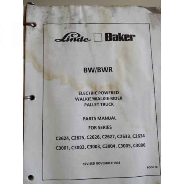 Linde-Baker Electric Forklift Parts Manual #2 image