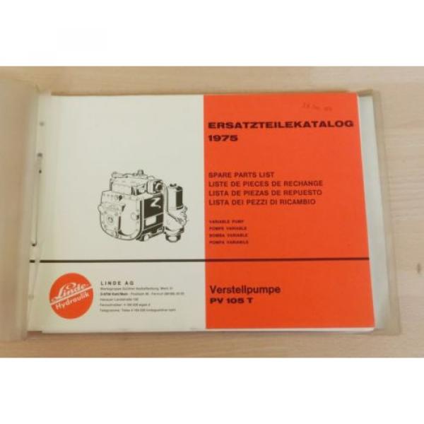 Linde Verstellpumpe PV 105 T  für CLAAS Mähdrescher Ersatzteilkatalog 1975 #1 image