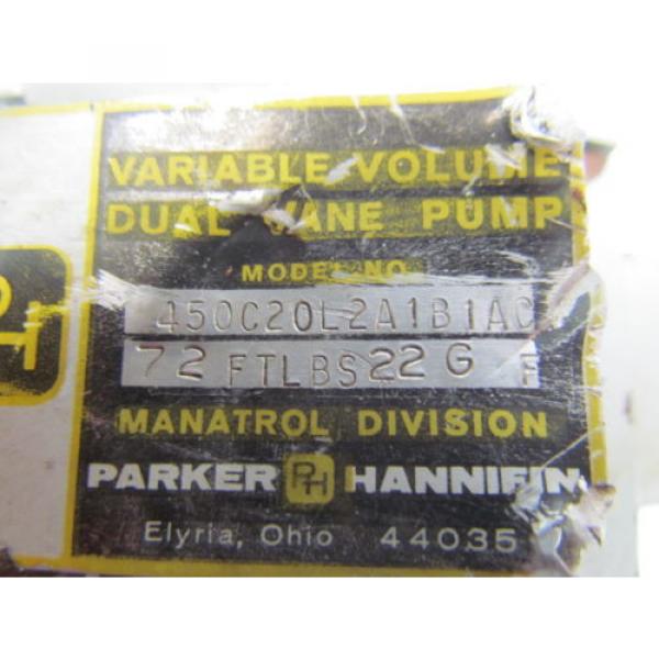 Parker Hannifin 450C20L2A1B1AC 72FTLBS22G-F Variable Volume Dual Vane Pump #6 image