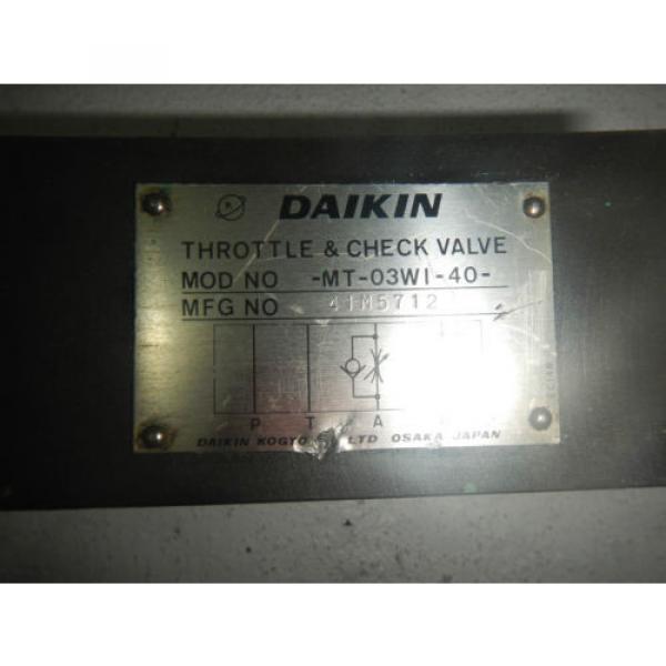 Daikin D05Throttle Check Valve Hydraulic # MT-03W1-40 #2 image