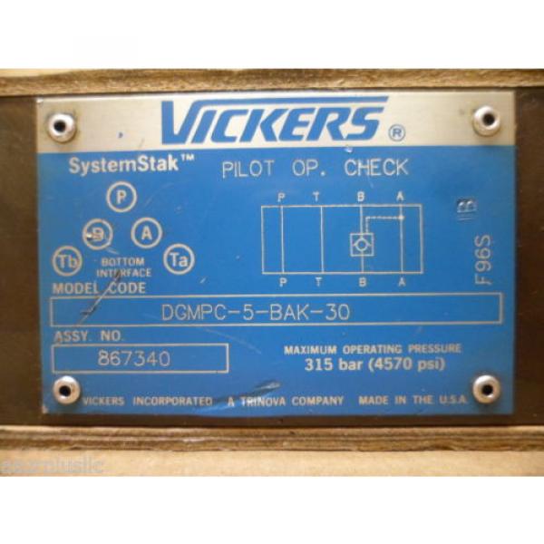 VICKERS DGMPC-5-BAK-30 HYDRAULIC PILOT OPERATED CHECK VALVE SYSTEMSTAK NOS #2 image