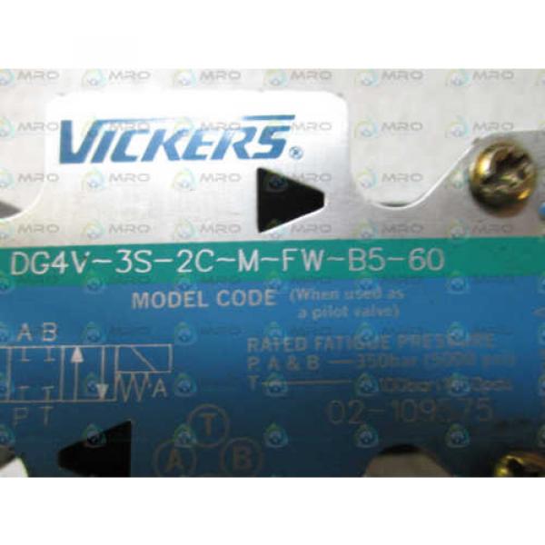 VICKERS DG4V-3S-2C-M-FW-B5-60 HYDRAULIC SOLENOID VALVE AS PICTURED USED #1 image