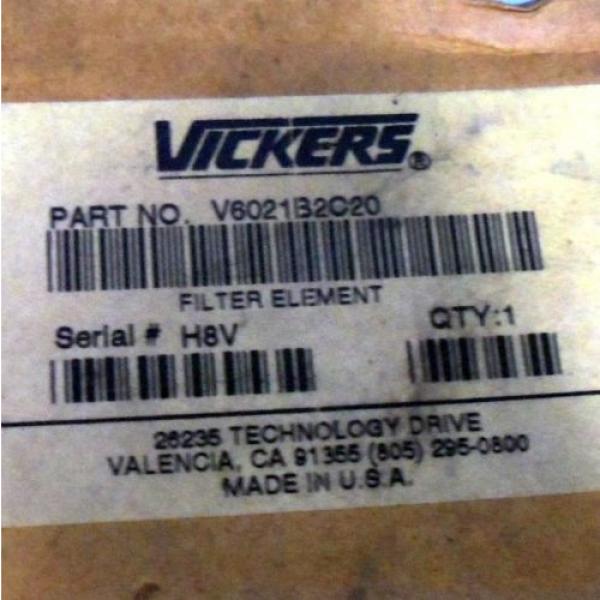 VICKERS 20Ã‚Âµm, 194LPM MAX, 086BAR, FILTER ELEMENT V6021B2C20 Origin #2 image