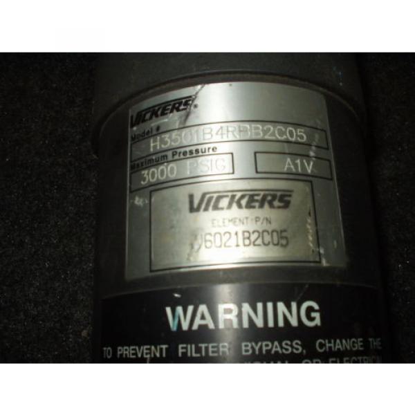 VICKERS Hydraulic Filter M/N: H3501B4RBB2C05 Takes Element  V6021B2C05 3000 psi #2 image