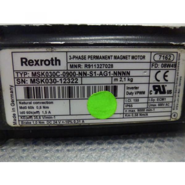 Rexroth MSK030C-0900-NN-S1-AG1-NNNN, 3-Phase Permanent Magnet Motor mit Bremse #3 image