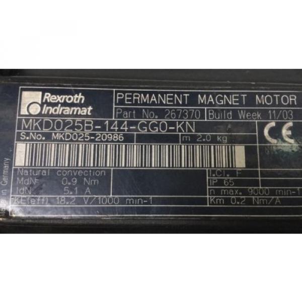 REXROTH INDRAMAT Permanent Magnet Motor / MKD025B-144-GG0-KN #2 image