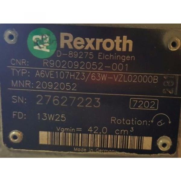 AA6VE107HZ3/63W-VZL020000B,  Rexroth Motor, 651 cu in3/rev #8 image