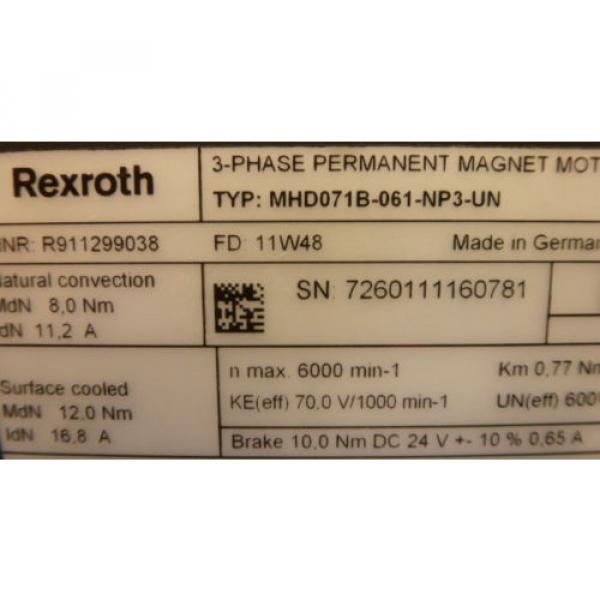 Origin REXROTH Motor MHD071B-061-BP3-UN  MHD071B061BP3UN #2 image