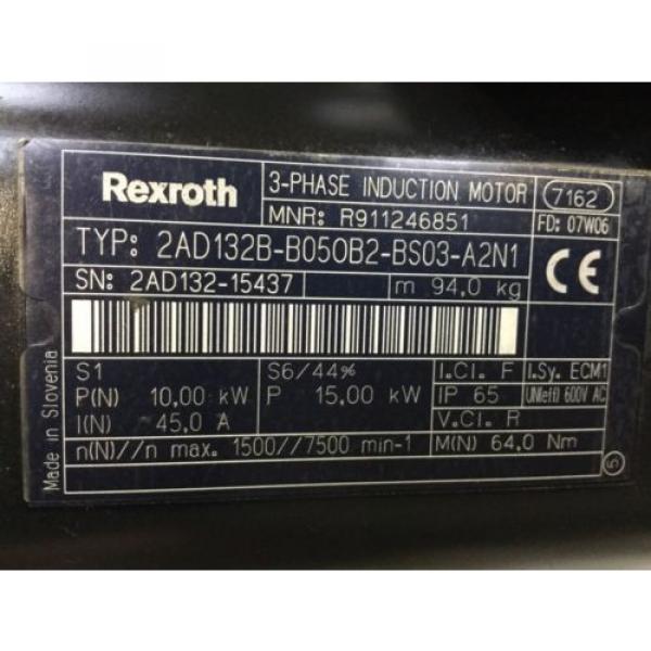 REXROTH   3-Phase Induction Motor   2AD132B-B050B2-BS03-A2N1 #4 image