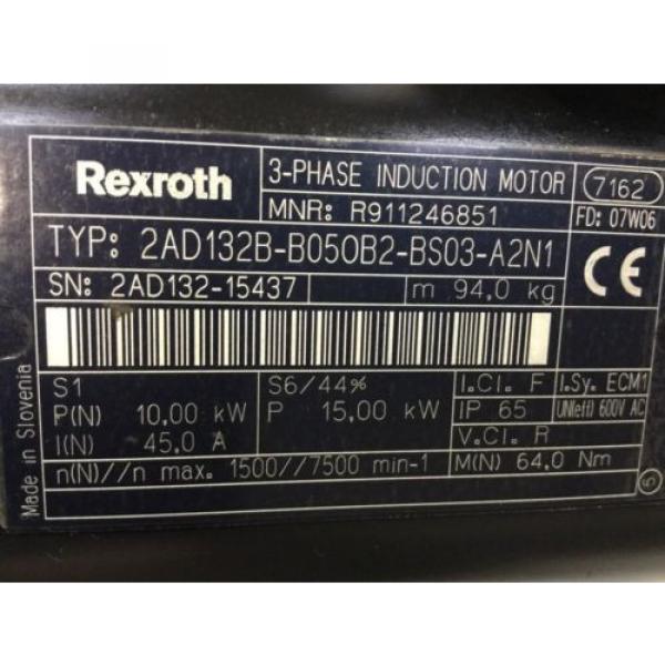REXROTH   3-Phase Induction Motor   2AD132B-B050B2-BS03-A2N1 #5 image