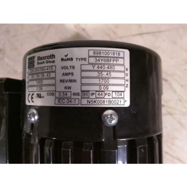 REXROTH BOSCH GROUP GEAR MOTOR 34Y6BFPPP  3 842 503 063 ROBOT BELT DRIVE #2 image