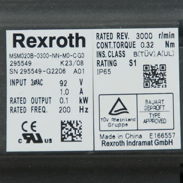 REXROTH MSM020B MSM020B-0300-NN-M0-CG0-295549 Servomotor Syncro Drive Motor USED #2 image