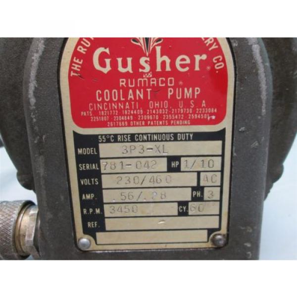 Gusher Pump Model 3P3-XL 1/0 hp 3ph 11 1/2&#034; stem Coolant pump New Impellor #5 image