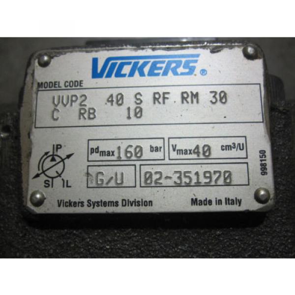 Origin VICKERS VANE PUMP # VVP2-40-S-RF-RM-30-C-RB-10 #2 image