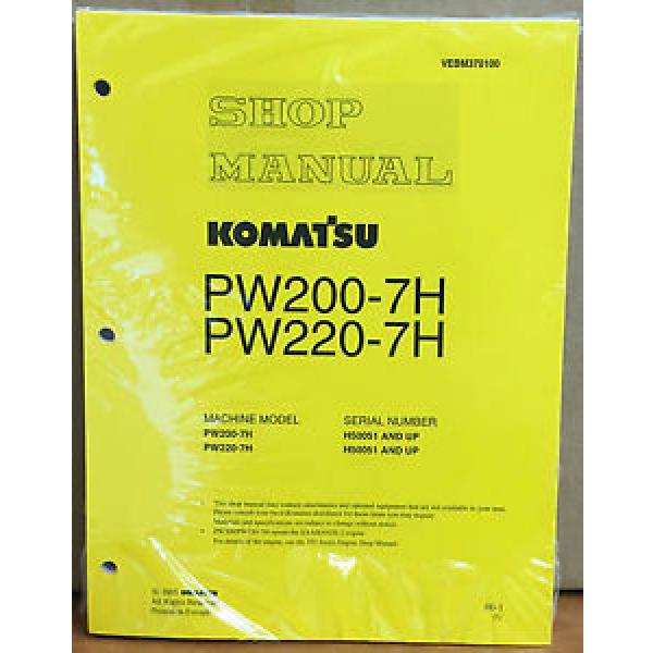 Komatsu Service PW200-7H PW220-7H Excavator Shop Manual NEW REPAIR BOOK #1 image