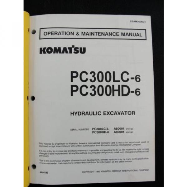 Komatsu excavator operators owner users manual PC300LC-6 PC300HD-6 CEAM3006C1 #2 image